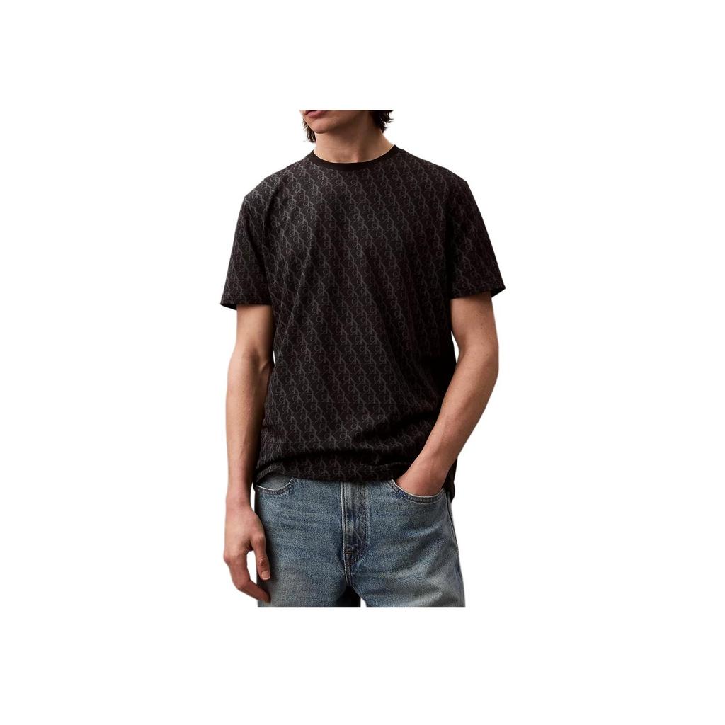 Calvin Klein Minimalist Comfortable Versatile Casual Printed Letter Short Sleeve T-Shirt Men Tops Black 40BC240-002