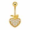 Belly Button Rings Gold Plated Shiny Cubic Zirconia Skin-friendly Durable Navel Ring for Beach Travel Daily Use