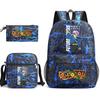 Dragon Ball Z Printed Backpack Set 3-Piece Casual School Bag For Boys And Girls Youth With Pencil Case Shoulder Bag