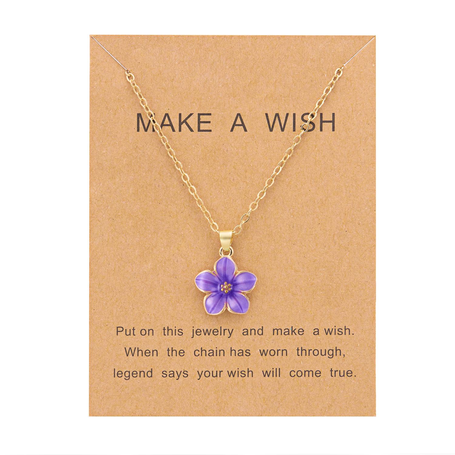 

New Flower Pendant Necklace for Women Romantic Cherry Blossom Gold Color Metal Chain Choker Girls Party Wedding Neck Jewelry