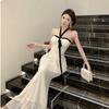Open Back Neck Tube Top Dress Fishtail Skirt 2026 Summer New French Design Sense Slim Hip Wrap Dress