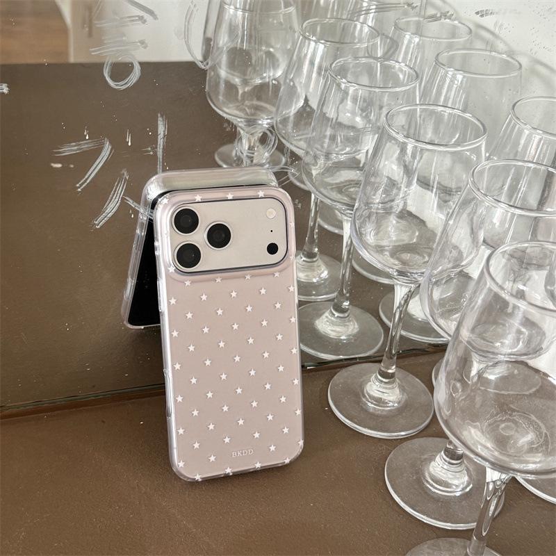 

Korean Style Starry Full Screen Case for Apple 17 Pro Max, Compatible with 16 Pro Max/15 Pro/14 Pro, Double Layer Protection 16