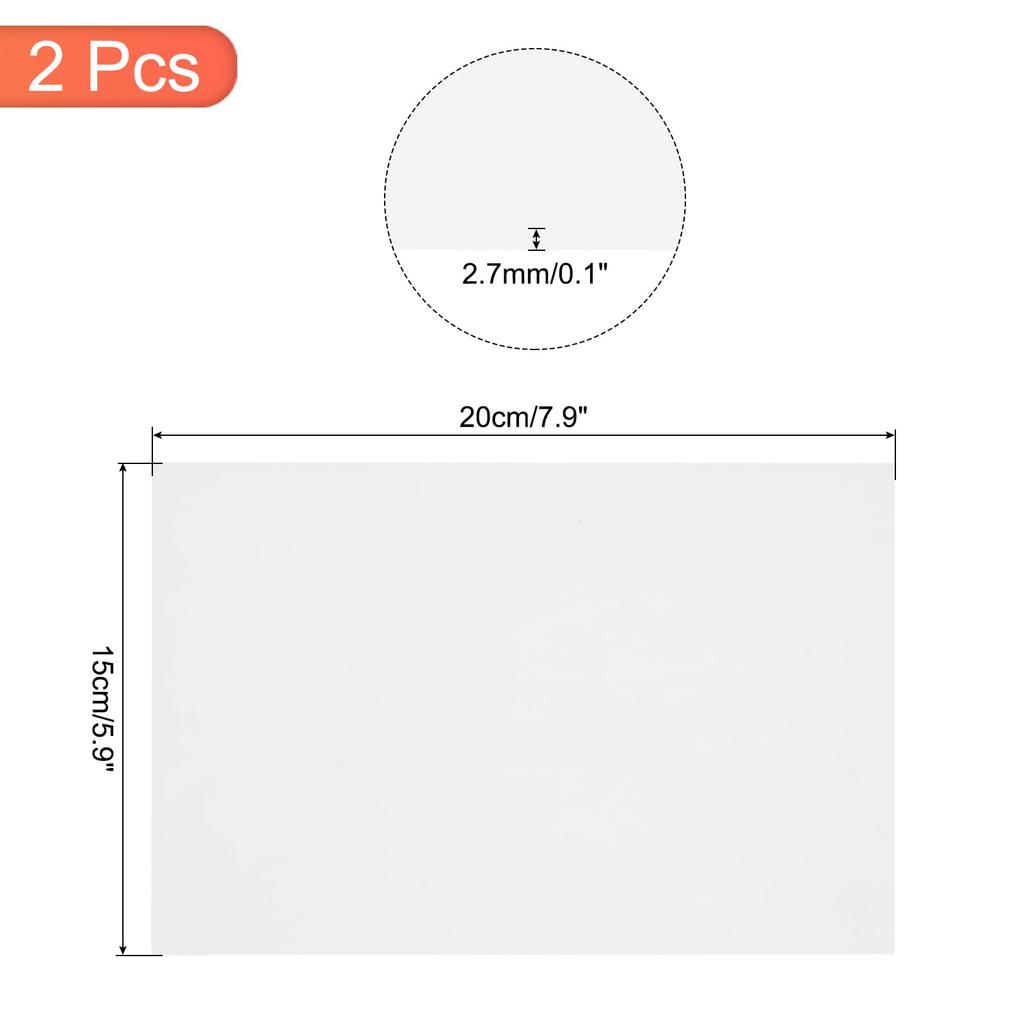 uxcell 2 Stained Glass Sheets Mosaic Tiles 7.9" x 5.9" White Stained Glass Sheets for Craft DIY Art Projects