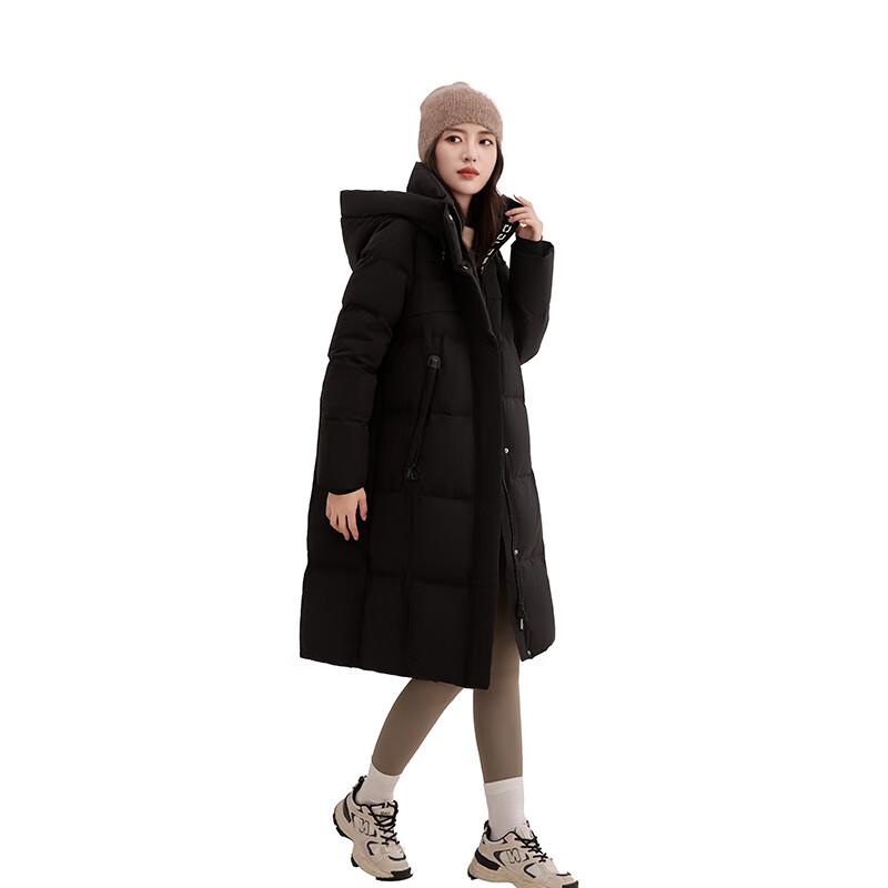 YAYA Women's 2024 Fall/Winter Long Hooded Down Jacket