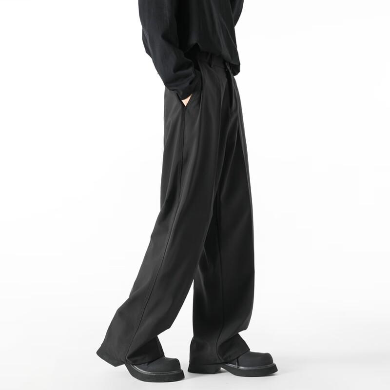 VUUG Men's Drapey Loose Wide-Leg Casual Trousers