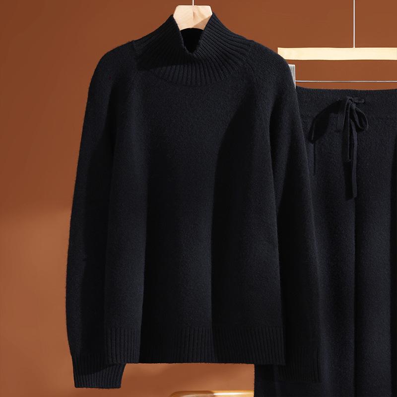 Women's High Neck Lambswool Base Layer: Warm, Thick Autumn/Winter Slimming Pullover Sweater