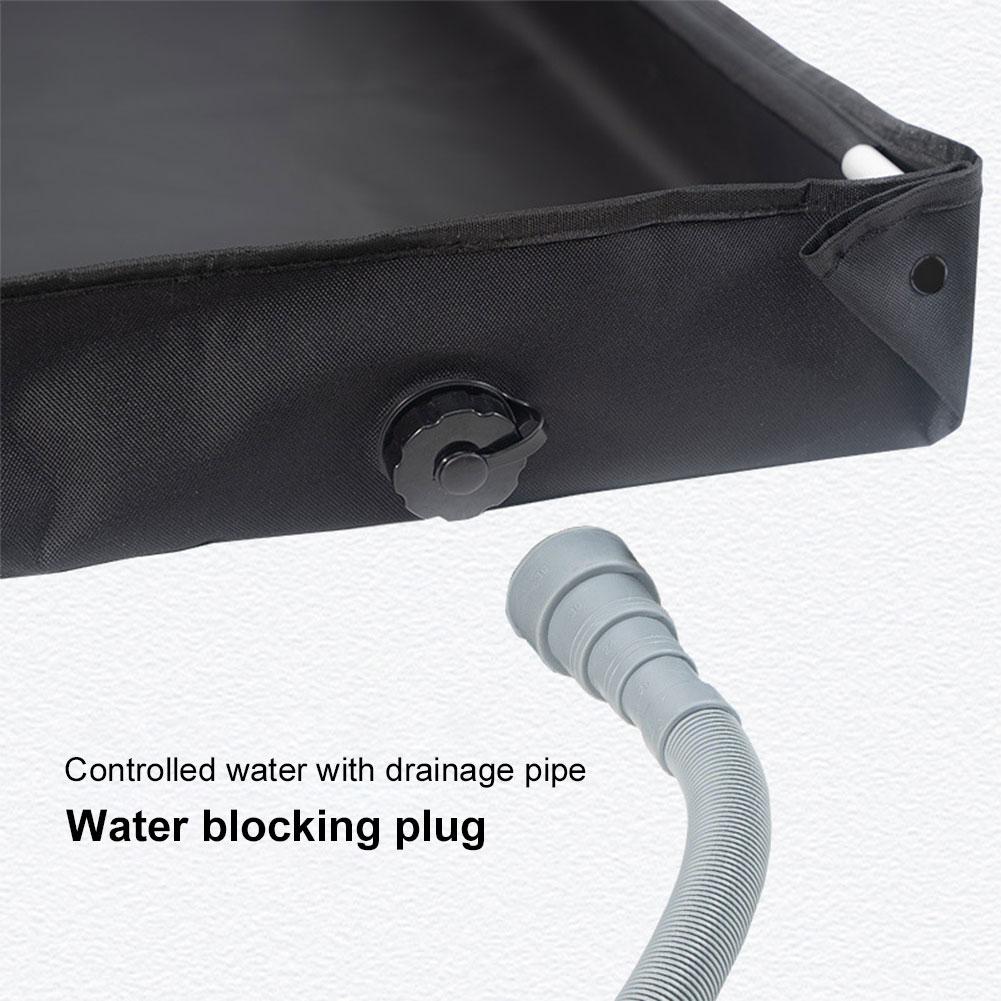 Portable Shower Pan Foldable Shower Pan Outdoor Tent Shower Tray Camping Shower Tent Floor Base Pets Shower Base with Drain Hose