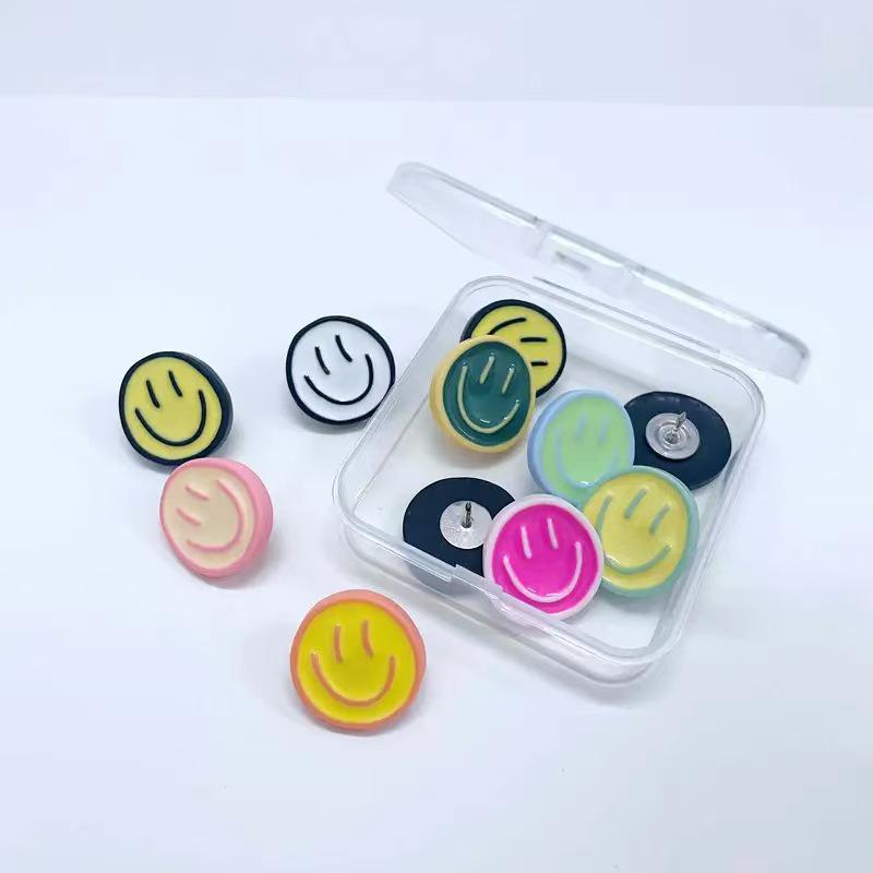 

Colorful Cartoon Smile Face Pushpins - Creative Cute Cork Board and Photo Wall Decorations 10 pieces/box