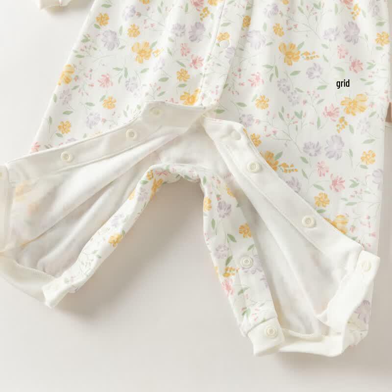 DAVE & BELLA Baby Girl Flower Print Knit Romper