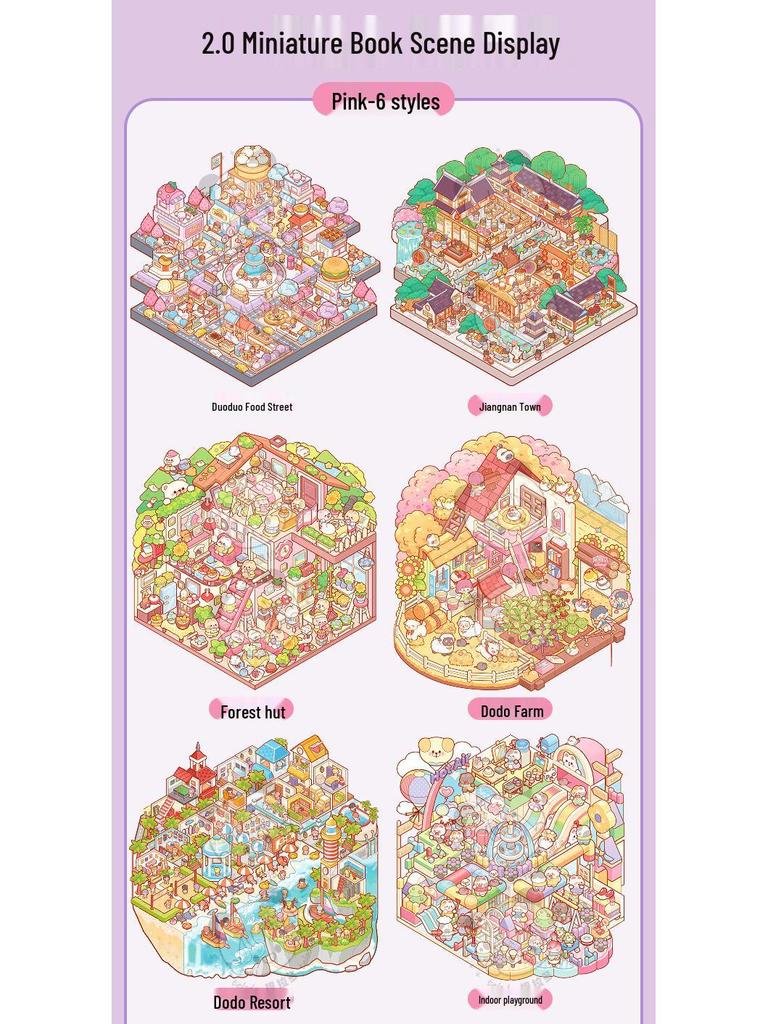 Tirado 3D Stereo DIY Miniature Scene Sticker Book: Student Planner Decoration Material