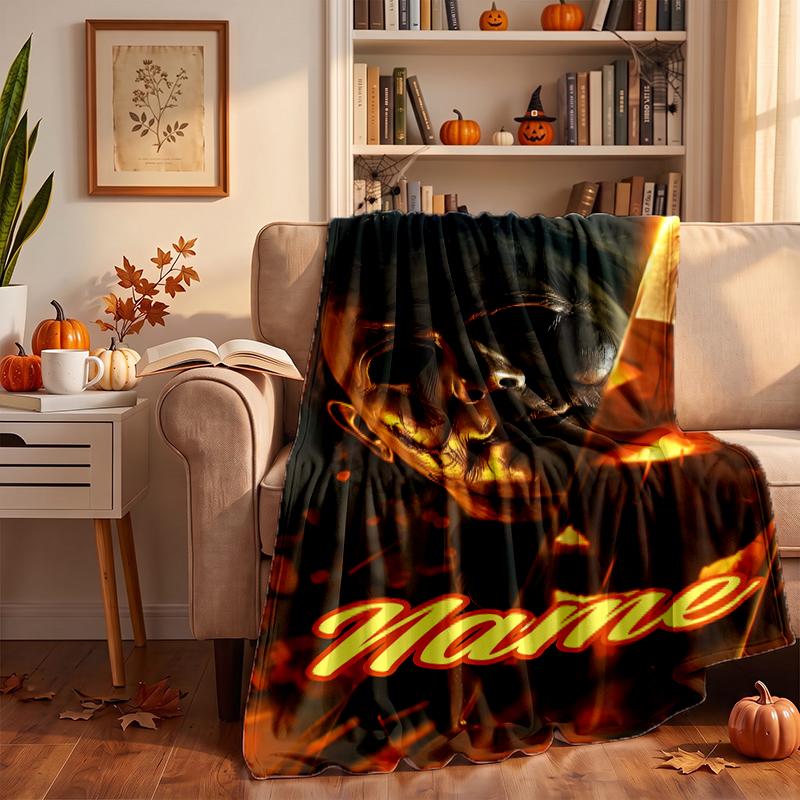 Michael Myers Custom Flannel Blankets Soft Warm Cozy Throws for Home Decor Holiday Gifts
