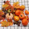 50pcs Halloween Artificial Pumpkin Maple Leaf Decoration Harvest Autumn Fall Tha