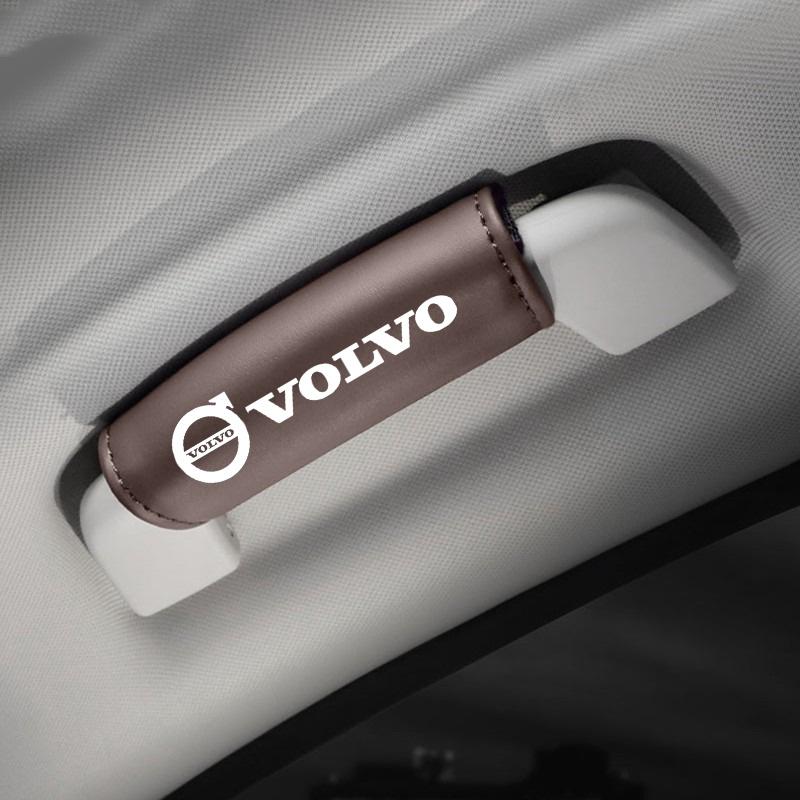 

2Pcs Leather Car Roof Armrest Pull Cover Handle Glove For Volvo Xc60 Xc90 V40 V60 S60 V50 V90 S80 C40 XC40 V70 XC70 C30 C70 EX90