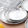 Stainless Steel Plate Tableware Matte Round Dining Dish Dessert Pizza Fruit Tray