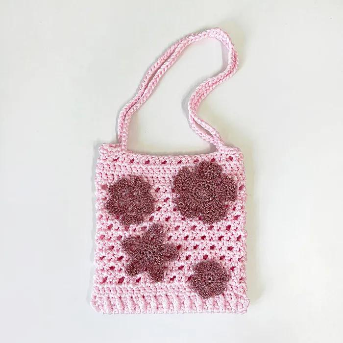 Flower Net Bag - Pink