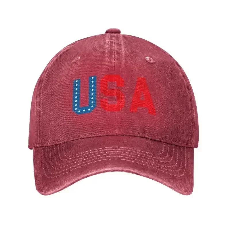 Custom Fashion Unisex Cotton American Flag Happy Fourth Of July USA Gift Baseball Cap Adult Adjustable Dad Hat WoUnisex Unisex Outdoor Baseball Cap