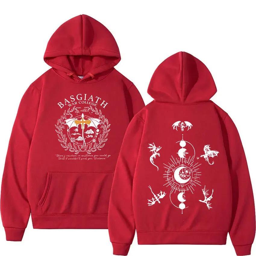 Basgiath War College Hoodie Fourth Wing Dragon Rider Hip Hop Casual Unisex Autumn Winter Fleece Streetwear Tops