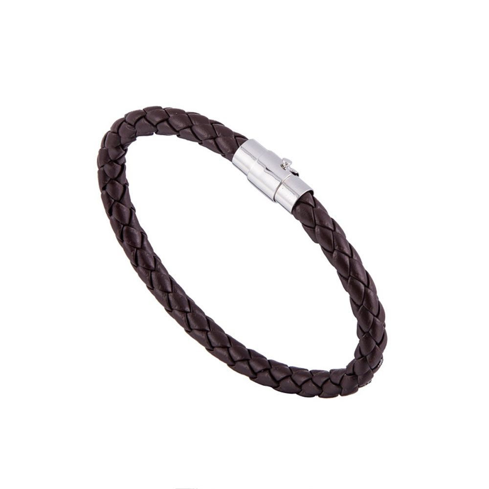 Trendy 1 Piece Women Men PU Leather Braided Fashion Accessories Magnetic Clasp Jewelry Bracelet