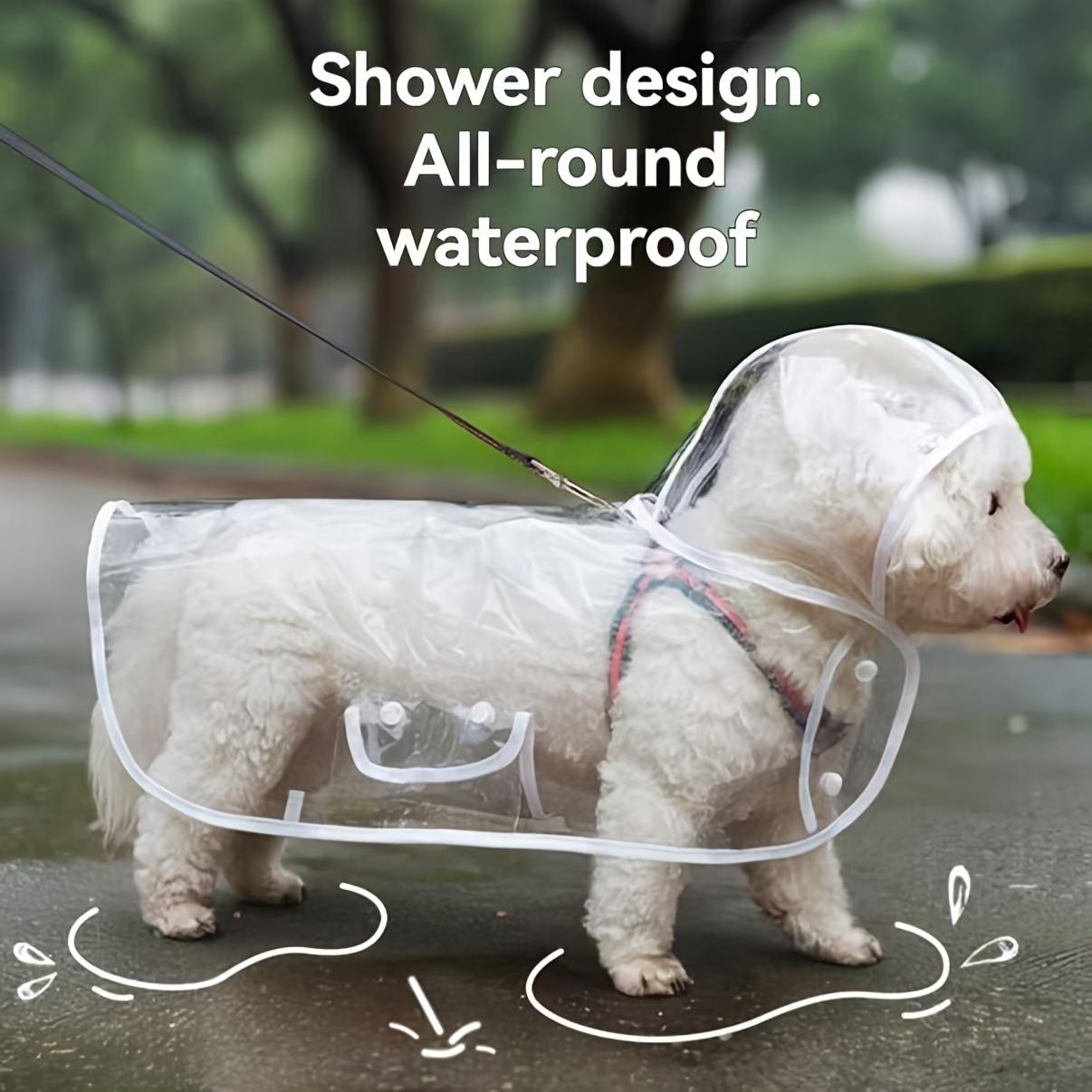 Transparent Dog Raincoat Button-Up  Ideal for Teddy & Bichon Frise, Rainy Day Walking Gear, Dog Raincoat | Transparent Raincoat