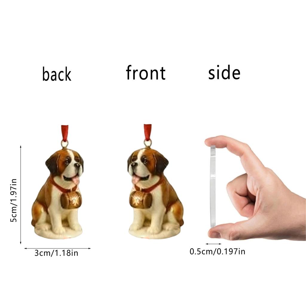 Christmas Advent Calendar Doggy Themed Acrylic Ornament Xmas Tree Hanging Decor Holiday Countdown Blind Box Gift