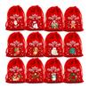 Set Of 12 Durable Plush Gift Bags For Christmas And Special Occasion Bags with Easy To Use Drawstring Closure
