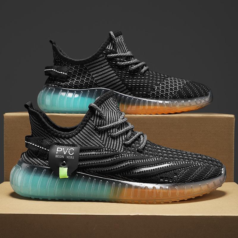 

Flying woven shoes men s new sports canvas trendy shoes breathable mesh shoes trendy versatile casual board shoes coconut men s shoes 39 чёрный