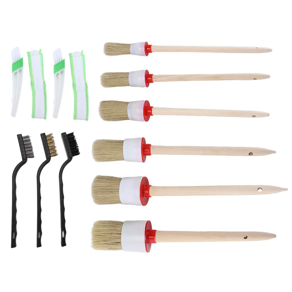 13PCS Set Car Cleaning Detailing Brush Set Reusable Flexible for Washing Waxing Dusting