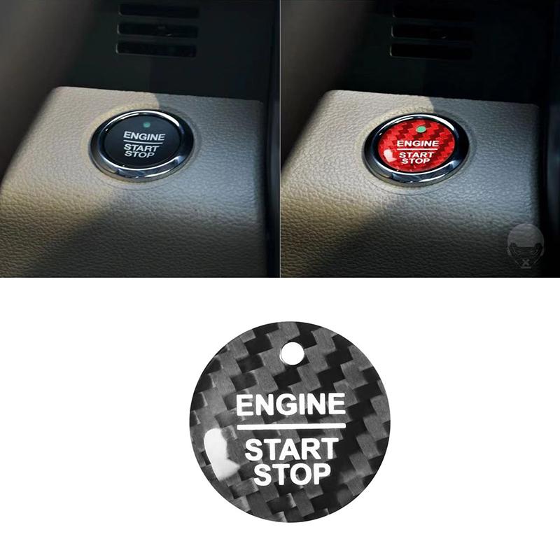 Carbon Fiber Start Stop Push Button Engine Ignition Switch Protective Sticker For Ford Focus Fiesta Puma Ranger Kuga MK7 MAX F15 SJ4