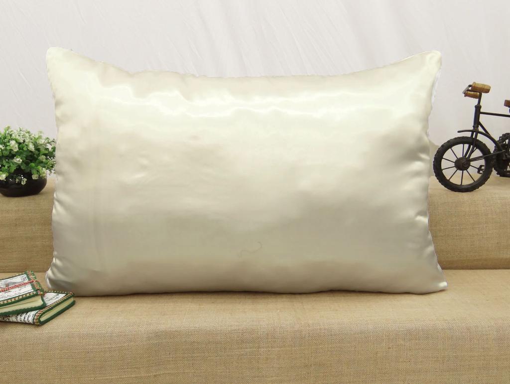 Home D    cor Cushion Cover Pillow Sham Solid Satin Silk Throw Case - Choose