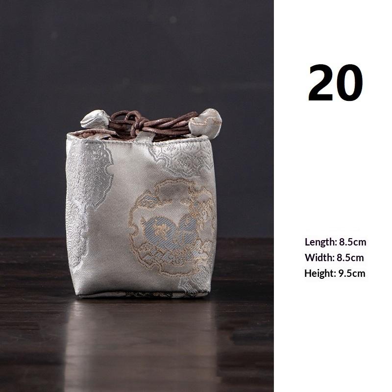Tea Set Storage Bag Chinese Style Thickened Multi-Functional Teapot Cloth Pouch Protective Portable for Holiday Trips