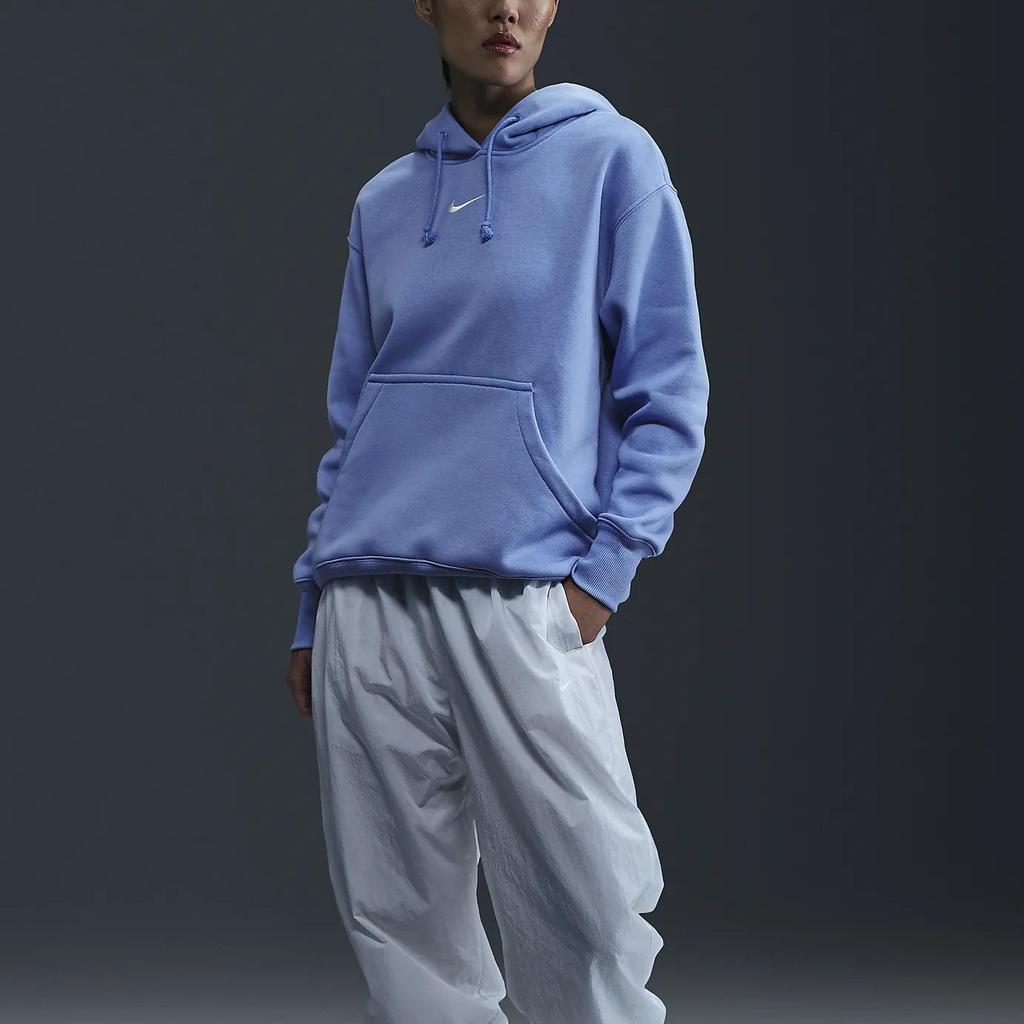 Nike Sportswear Phoenix Fleece Swoosh Solid Color Loose Comfortable Long Sleeve Hoodie Women Hoodies Pulse-Gem-Blue DQ5861-494