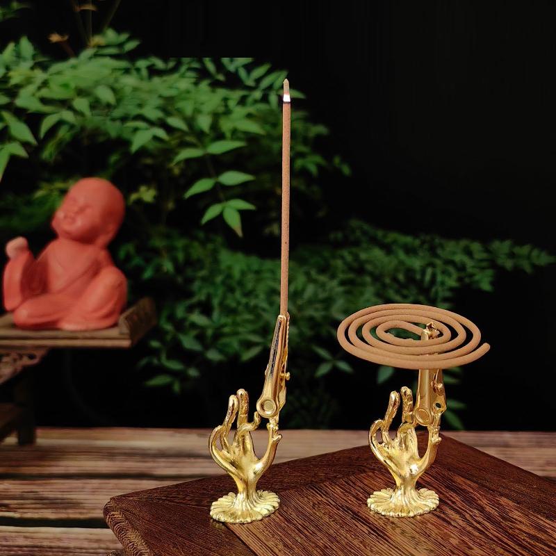 1/4 Stuks Wierookstokhouder Mini Lotus Geurclip Wierookbrander Kegels Rokerige Theehuis Sandelhout Spiraalbasis Woondecoratie