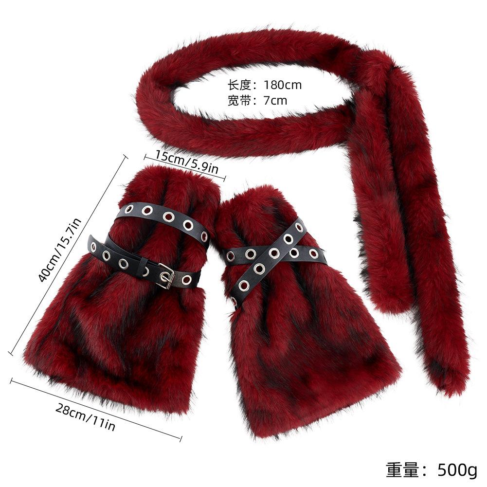 Autumn And Winter Leg Warmers Medium Long Tube Subcultural Plush Belt, Spice Girl Long Waist Chain Punk Style Props