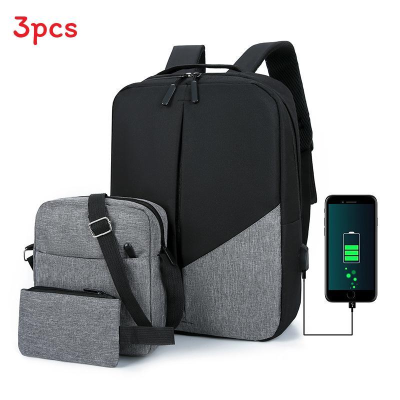 Mens Travel Backpack With Usb Charging And Water Resistant Oxford Fabric For Business Commuting