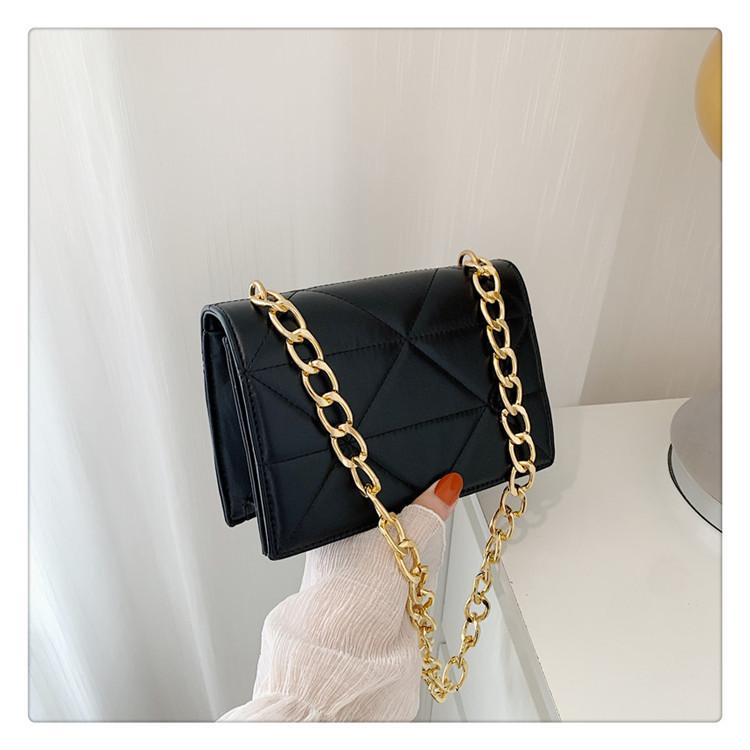 Textured Embroidery Thread Personalized Solid Color Fashionable Simple Shoulder Women's Bag 2025 Autumn New Chain Portable Small Square Bag