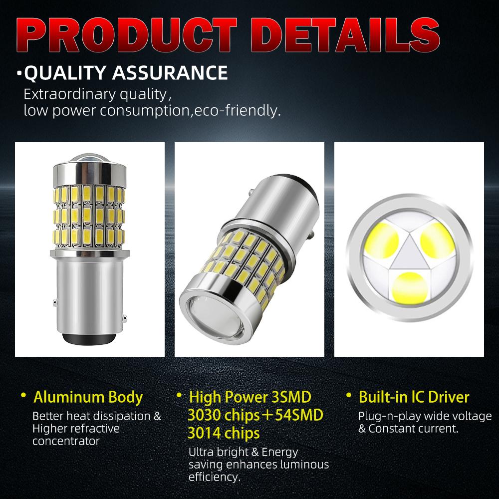 2PCS NEW Style 1157 BAY15D LED Bulb 12V Turn Signal Lights Reverse Parking Backup Brake Lamps