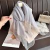 Pearl Silk Scarf Thin Women Hijab Shawls Headkerchief Butterfly Embroidery Scarf  Spring and Autumn