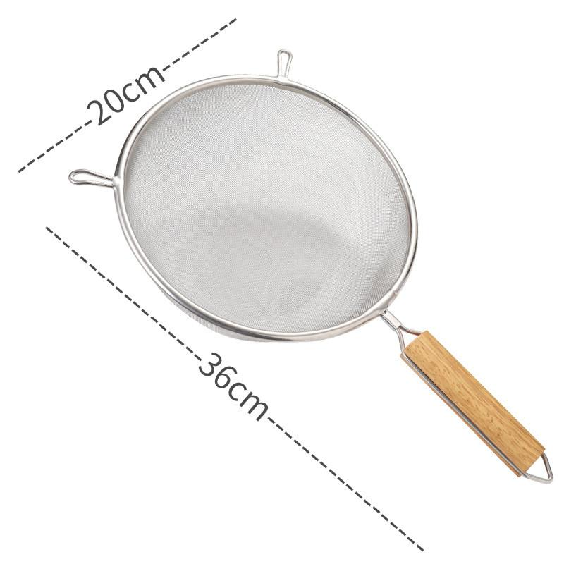 304 Stainless Steel Double Ear Colander Wooden Handle Skimming Spoon Juice Filter Fine Mesh Strainer Kitchen Accessories