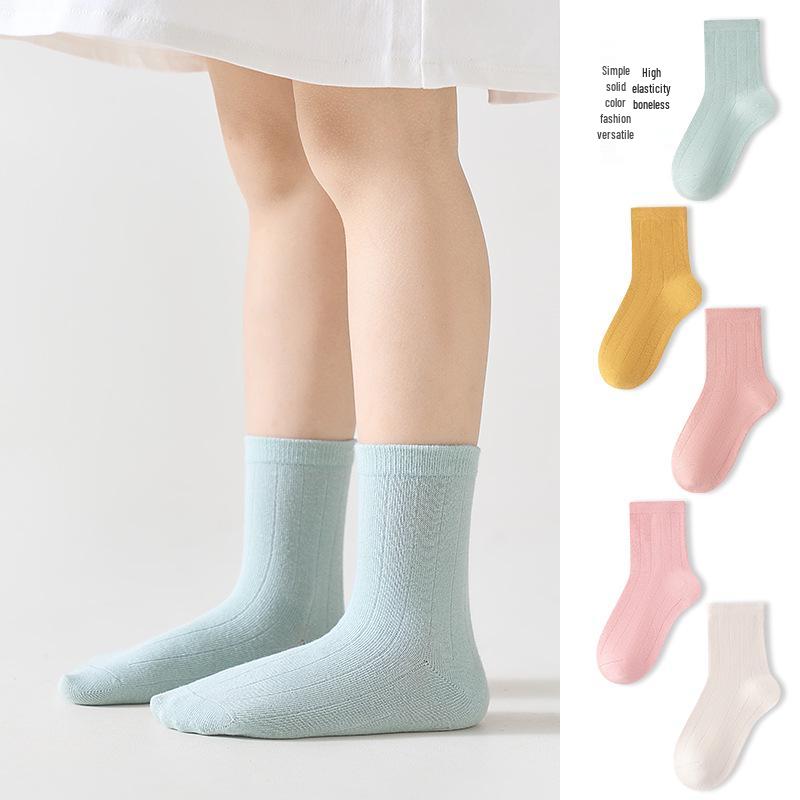 Kids' Mid-Calf Cotton Socks - For Boys & Girls Ages 6-12, Spring & Autumn