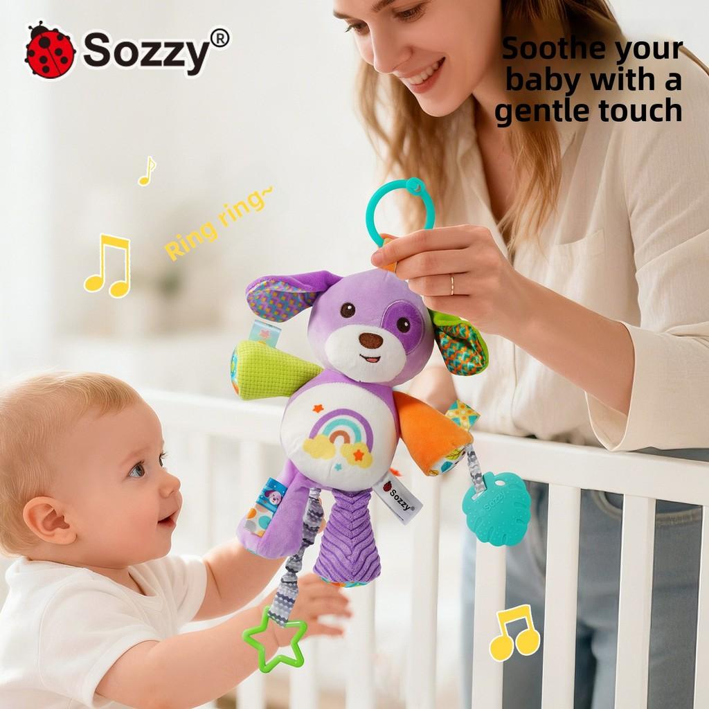 Elephant Lion Dog Plush Animal Music Box Toy With Hanging Bell For Infant Sleep And Sensory Development