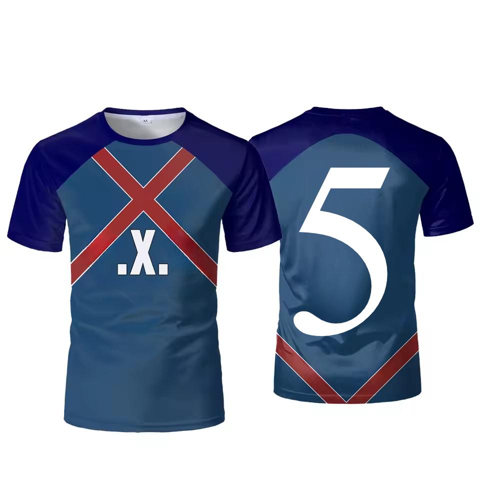 Men's Casual Sports Loose Plus Size Simple Digital Football T-shirt with Printed Round Neck Short Sleeved 3D T-shirt Top