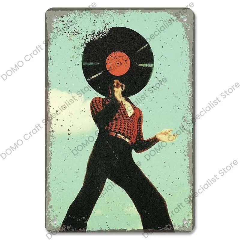 Retro Poster Tin Signs CD Radio Guitar Singer Vintage Metal Plate Wall Decor Music Party Bar Club Living Room 26T0104 26T0104