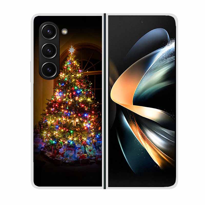 Christmas Cover For Samsung Galaxy Z Fold 5 5G Cases ZFold3 4 2 Clear Plastic Hard Back Cases For Samsung Z Fold 3 Phone Covers