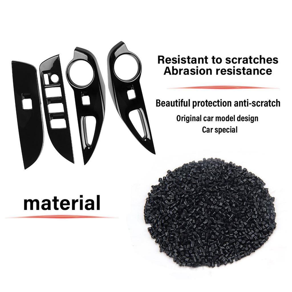 Car Glossy Black Window Glass Lift Button Switch Cover Trim Door Armrest Panel for Toyota Corolla Cross 2025 2025 RHD