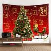 Calendario di Natale Arazzo Cartone animato Ornamento di Natale Camera da letto Sfondo Decorazione da parete Appeso Regalo di Capodanno Appeso a parete
