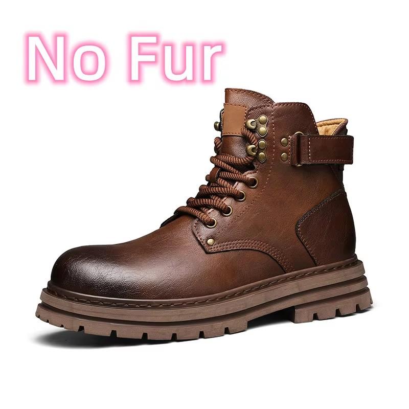 Male Comfortable High Top Outdoor Shoe Men Winter Plush Snow Boots Classic Men's Motocross Boots All-match Casual Ankle Boots