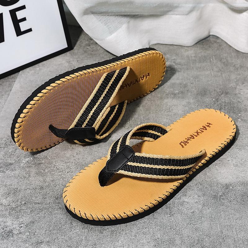 Summer flip-flops trend personality indoor and outdoor men's leisure beach drag cool slippers pinch foot drag foreign trade