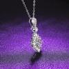 6.5mm Ornate Sunflower Halo Moissanite Pendant Necklace S925 Sterling Silver For Women