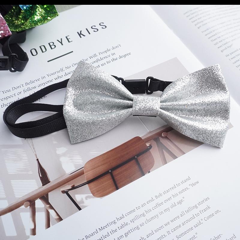 Sparkling Gold Glitter Resin Bow Tie Pin For Wedding And Party Wear