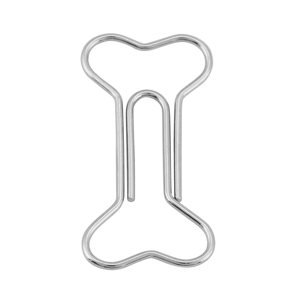 12 Pcs Creative Bone Shape Paper Clips Funny Bookmark Marking Document Organizing Clip